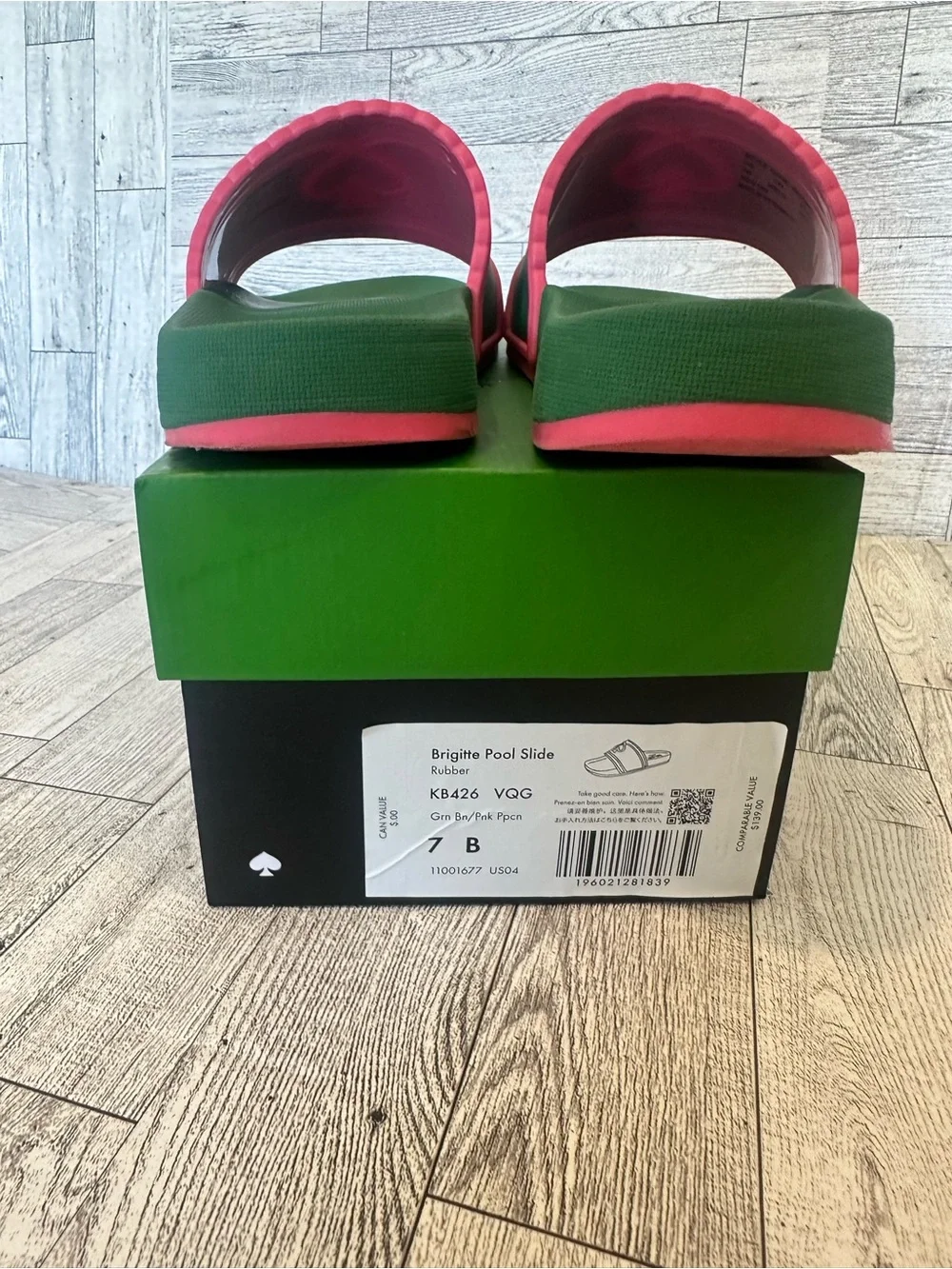 kate spade New York Green & Pink Slide Sandals size 7